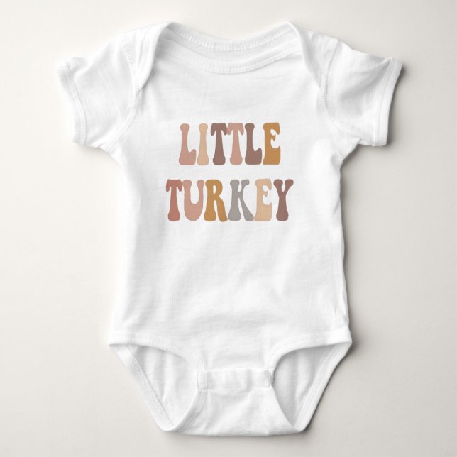 Little Turkey First Thanksgiving Outfit T Shirt (Framsida)