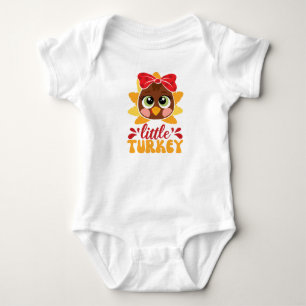 Little Turkey Girl Kids Thanksgiving T Shirt