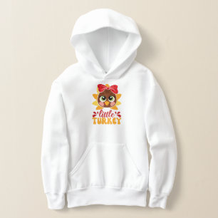 Little Turkey Girl Kids Thanksgiving T Shirt