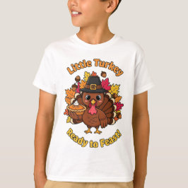 Little Turkey Kids Thanksgiving T-Shirt - Cute Car