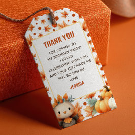 Little Turkey Thanksgiving 1st Birthday Thank You Presentetikett