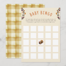 Little Turkey Thanksgiving Fall Baby Bingo Inbjudningar