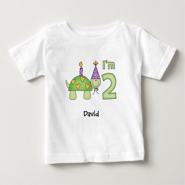 Little Turtle 2nd Birthday Baby T-Shirt (Framsida)