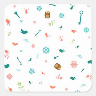 Little Uggla och Birds Fyrkantigt Klistermärke