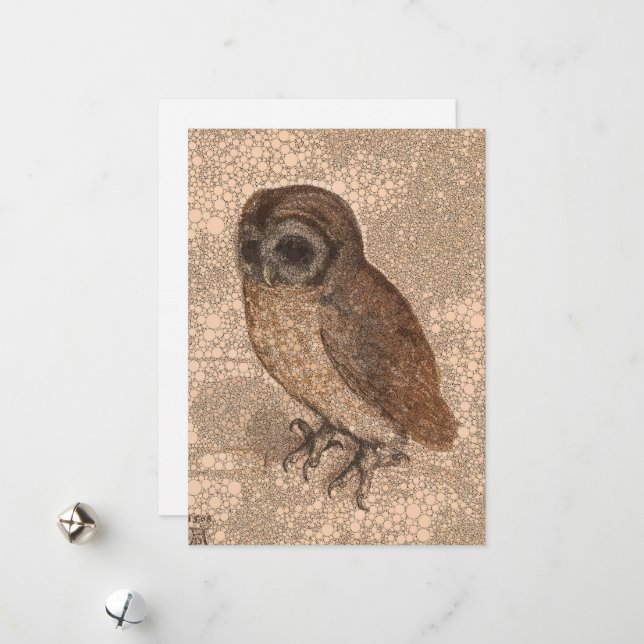 Little Uggla, Ofinity Dots by After Albrecht Durer Julkort (Fram/Back In Situ)