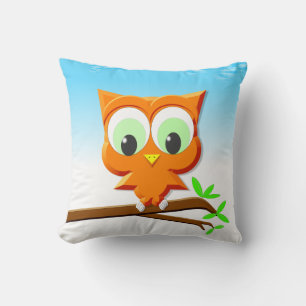 Little Uggla på en Gren Pillow Kudde