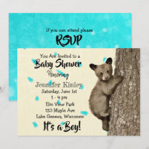 Little Unge Bear Teal and Tan Boy's Baby Shower