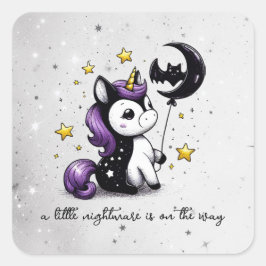 Little Unicorn Baby Shower Fyrkantigt Klistermärke