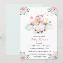 Little Unicorn Baby Shower-inbjudan