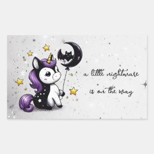 Little Unicorn Baby Shower Rektangulärt Klistermärke