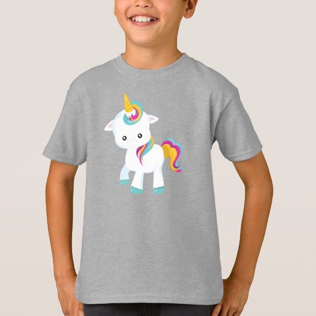 Little Unicorn, Cute Unicorn, Magic Unicorn T Shirt (Framsida)