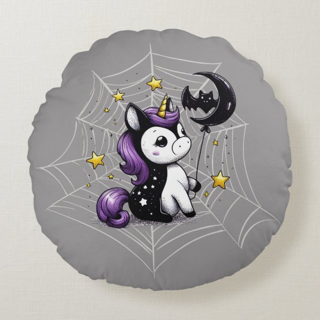 Little Unicorn Rund Kudde (Framsidan)