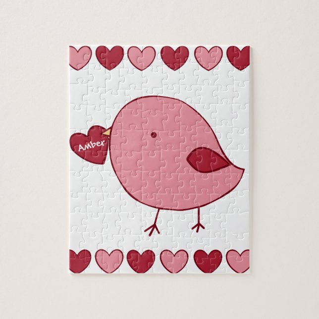 Little Valentine chick anpassningsbar puzzle Pussel (Vertikal)