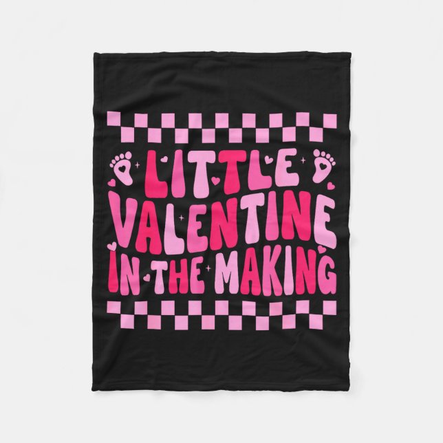 Little Valentine In The Making Valentines Day Preg Fleecefilt (Framsidan)