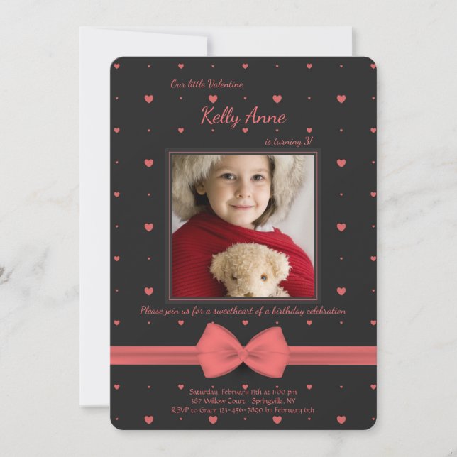 Little Valentine Photo-inbjudan Inbjudningar (Framsida)