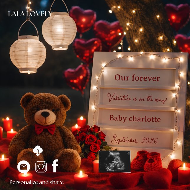 little Valentine Pregnancy Announcement Card Meddelande (Skapare uppladdad)