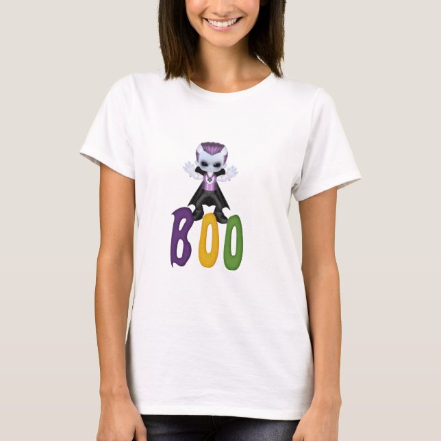 Little Vampire Boo Halloween T-shirt (Framsida)