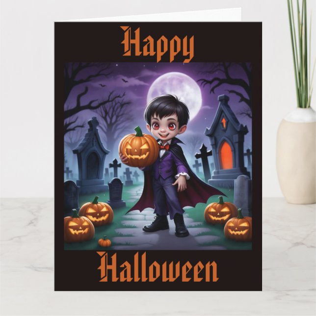 Little Vampire Halloween Card Kort (Framsida)