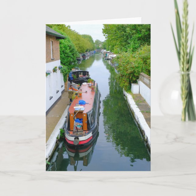Little Venice London Barge Greeting Card Kort (Framsida)