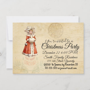 Little Victorian Caroler Anpassningsbar jul Inbjudningar