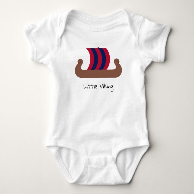Little Viking Frakt Baby Jersey Bodykostym T Shirt (Framsida)