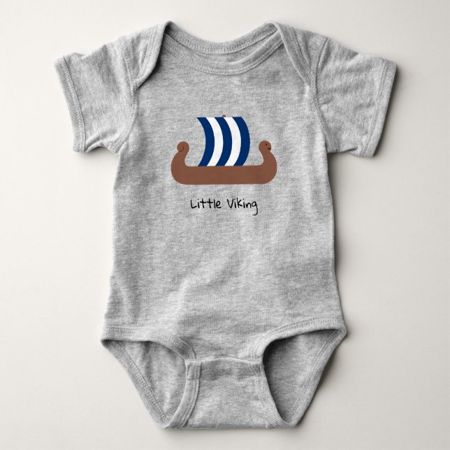 Little Viking Frakt Baby Jersey Bodykostym T Shirt (Framsida)