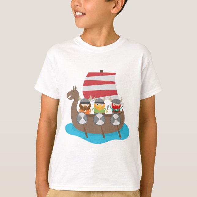 Little Vikings i frakt Tee Shirt (Framsida)