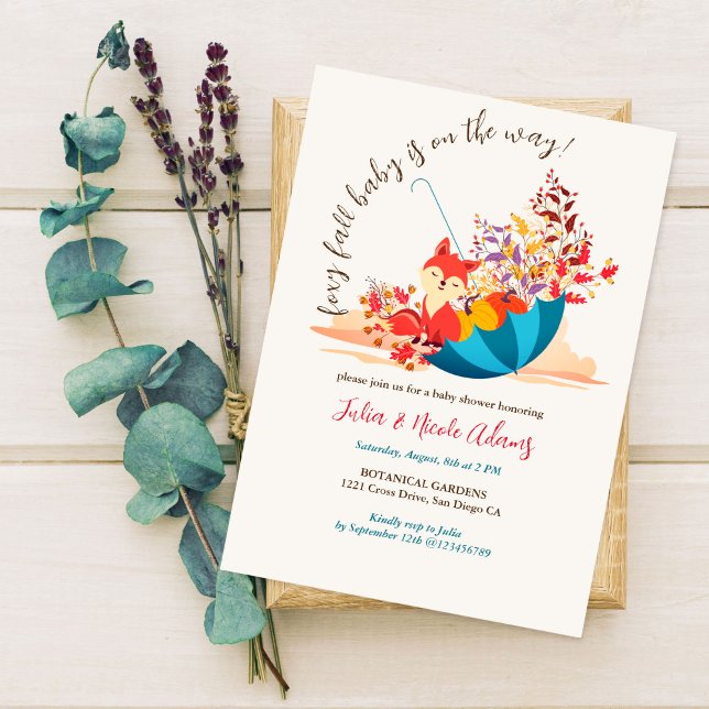 Little Vild Cute Foxy Fall Baby Shower Inbjudningar (Skapare uppladdad)