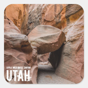 Little Vild Horse Slot Canyon - Utah - Sticker Fyrkantigt Klistermärke