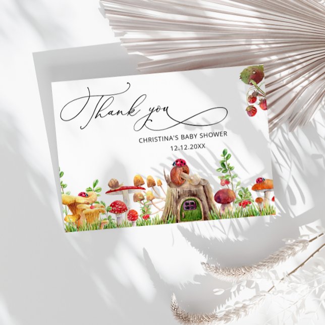 Little Vild Mushroom Baby Shower Tack Kort (Skapare uppladdad)
