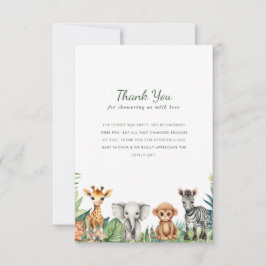 Little Vild One Jungle Safari Baby Shower Tack Kort