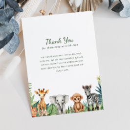 Little Vild One Jungle Safari Baby Shower Tack Kort