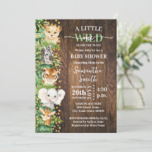 Little Vild One Rustic Safari Animals Baby Shower