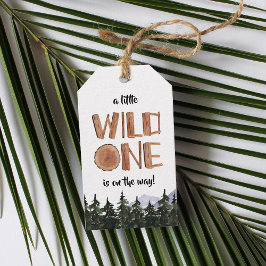 Little Vild One Rustic Woodland Baby Shower Presentetikett