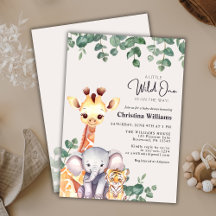 Little Vild One Safari Animals Baby Shower