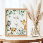 Little Vild One Safari Baby Shower Bokar & Gifts Poster<br><div class="desc">En liten Vild är på Way babyduschskyltar med söt gienery med söta vattendjur. Anpassa med dina detaljer.</div>