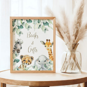 Little Vild One Safari Baby Shower Bokar & Gifts Poster