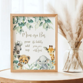 Little Vild One Safari Baby Shower Mamma-osa Pub Poster