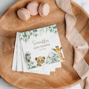 Little Vild One Safari Baby Shower Pappersservett