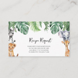 Little Vild One Safari Baby Shower Recept Request Tilläggskort