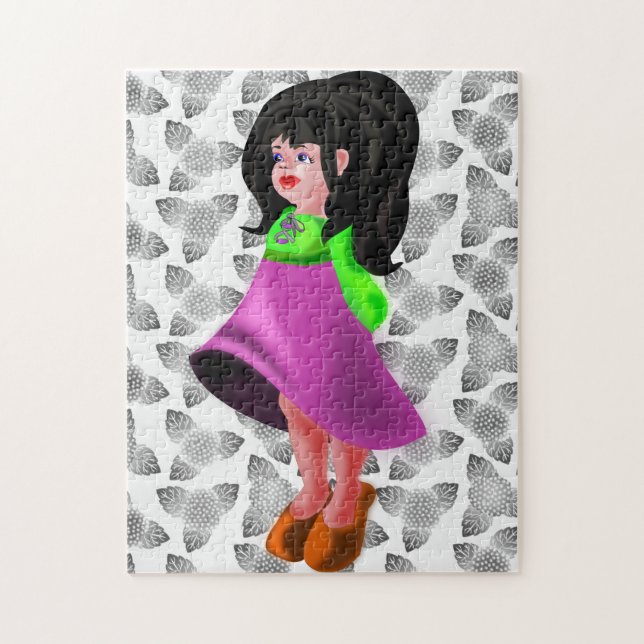 Little Village Girl Puzzle Pussel (Vertikal)
