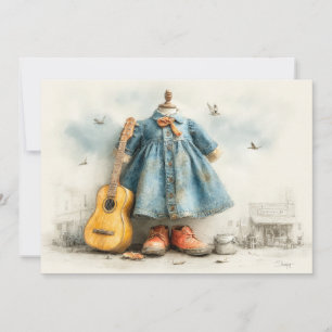 Little Violinist - 1st Birthday Girl Inbjudningar