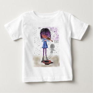 Little Violinist Baby T-Shirt - Målning