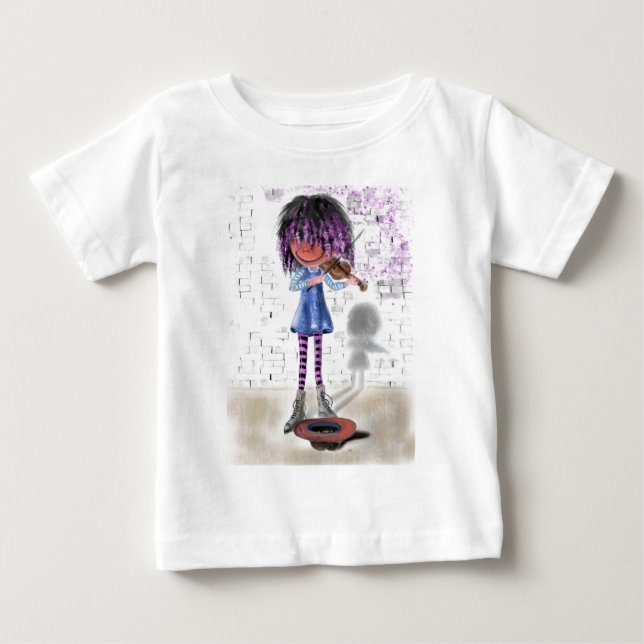 Little Violinist Baby T-Shirt - Målning (Framsida)