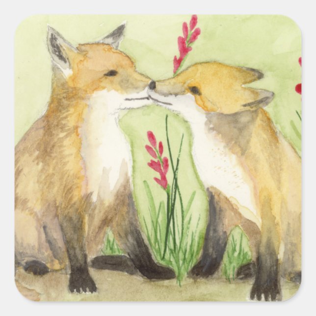 Little Vixens Fyrkantigt Klistermärke (Framsida)