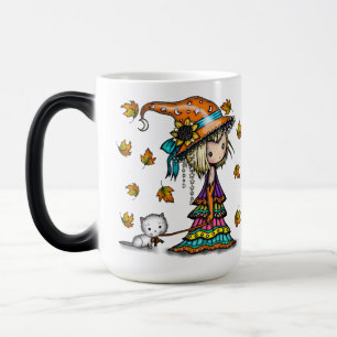 Little Wanderer Cute Witch och Cat Magic Mugg