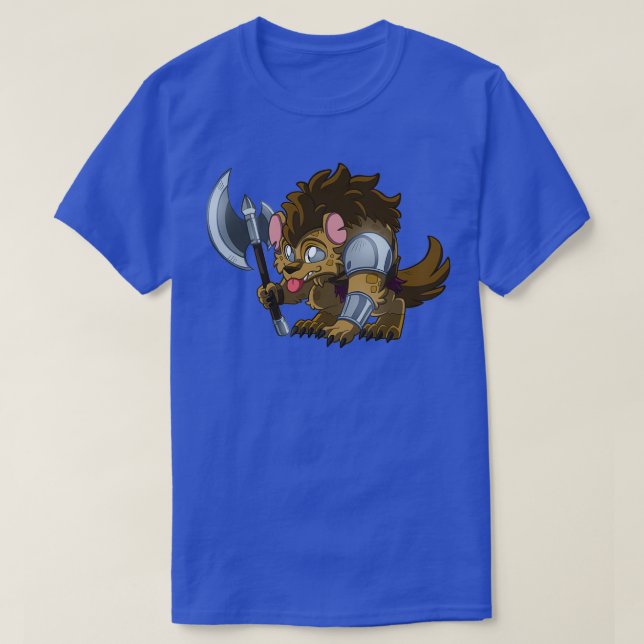 Little Warrior Gnoll Cute DampD Äventyr T Shirt (Design framsida)
