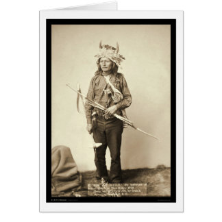 Little, Wearing Horn Headdress SD 1890 Hälsningskort