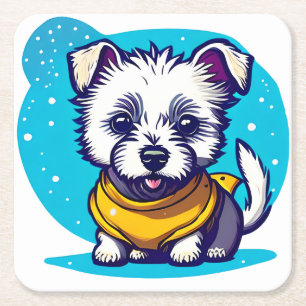Little Westie Underlägg Papper Kvadrat