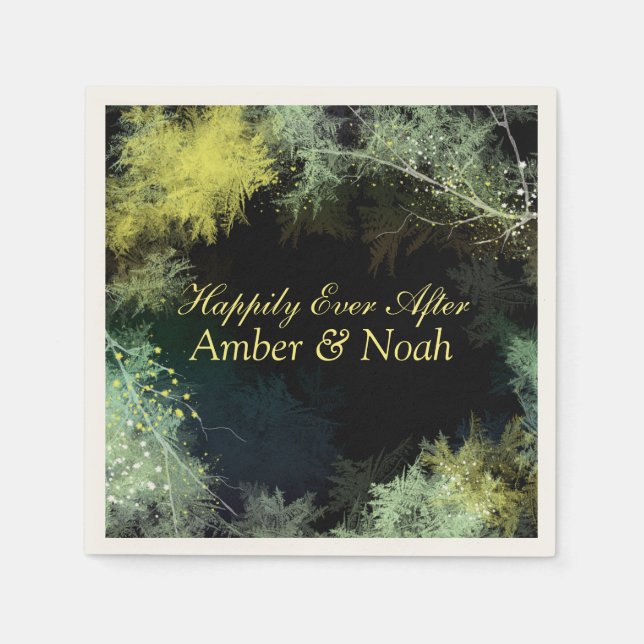 Little Whimsical Forest Bröllop Pappersservett (Framsidan)